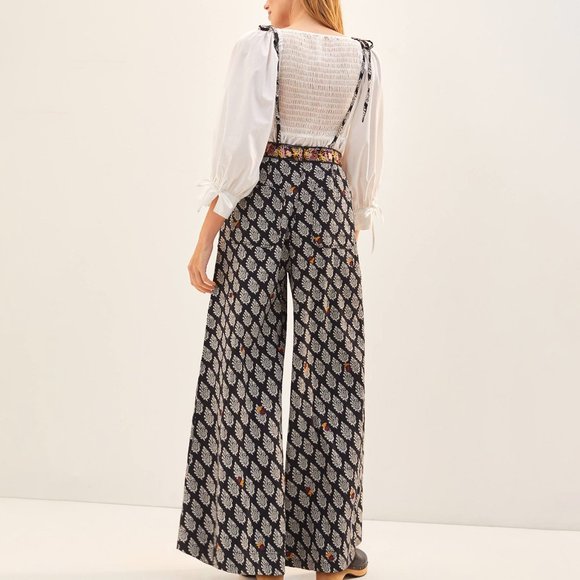 HTF Anthropologie Embroidered Wide-Leg Jumpsuit - Picture 3 of 9